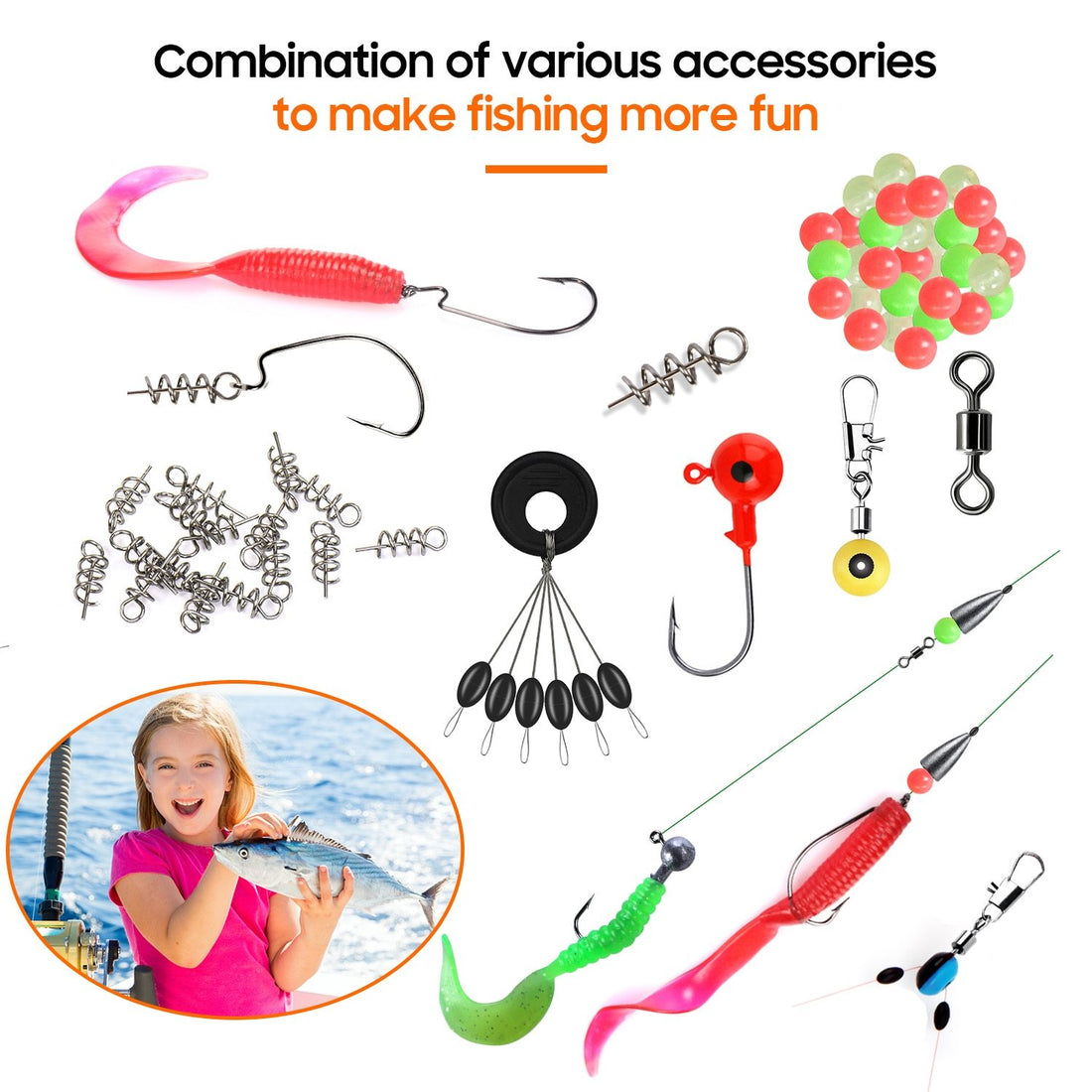 246 Pieces Set Fishing Accessories Bait