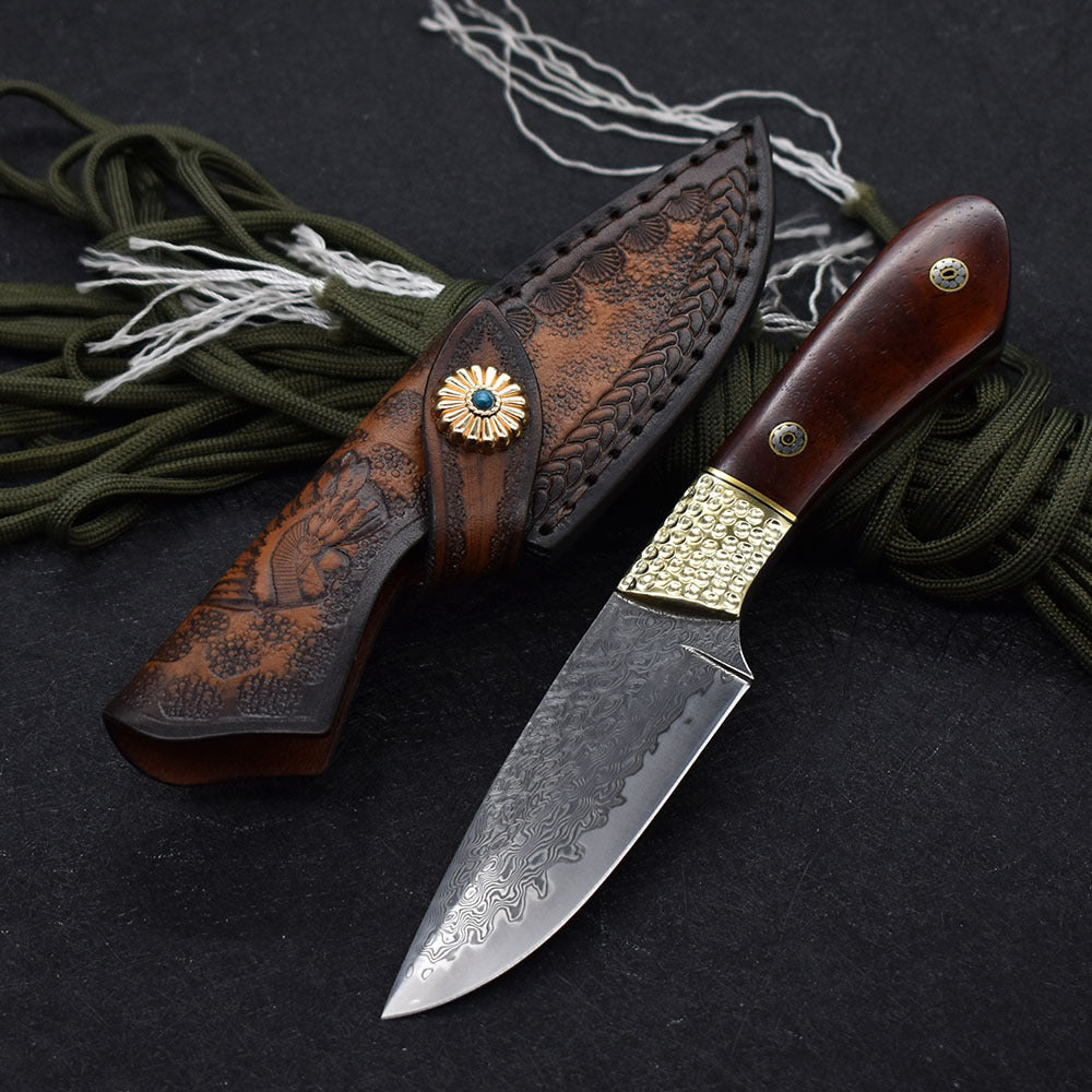 Damascus Steel Camping Hunting Knife