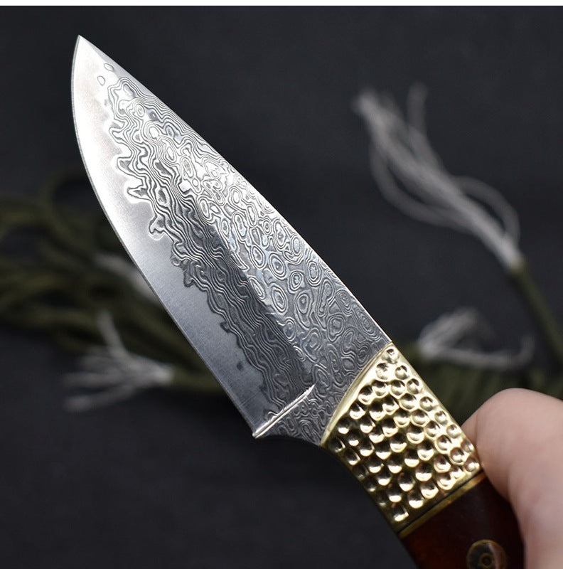 Damascus Steel Camping Hunting Knife