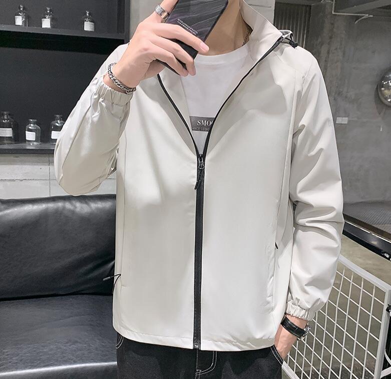 Fashionable Hooded Solid Casual Jacket